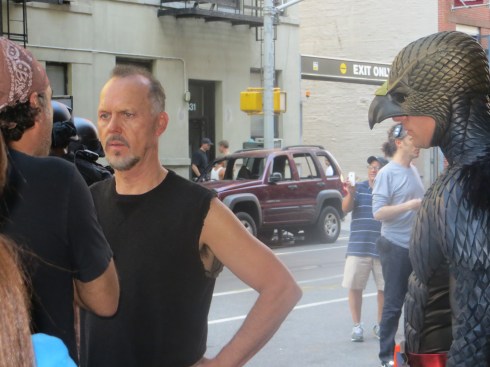 Michael Keaton on set