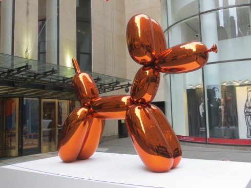 Balloon Dog (Orange) outside Christie's