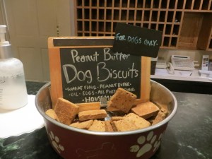 Doggy treats at the reception desk