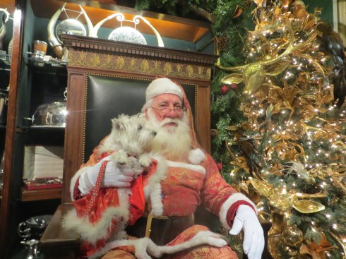 Sitting with Santa at Bergdorf Goodman